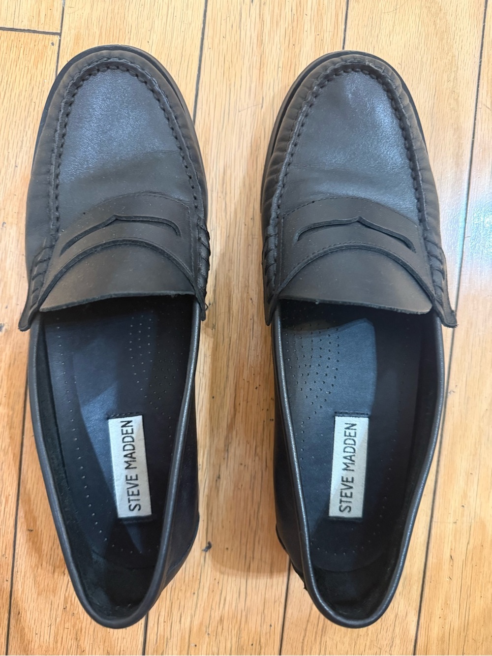 Steve Madden Black Penny Loafers